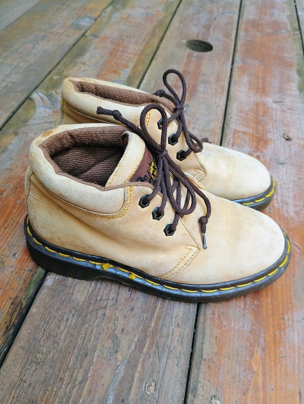 Vintage 90's Dr Martens Leather Ankle Boot 8057 3 Eyelet England UK 3 US 5 Tan